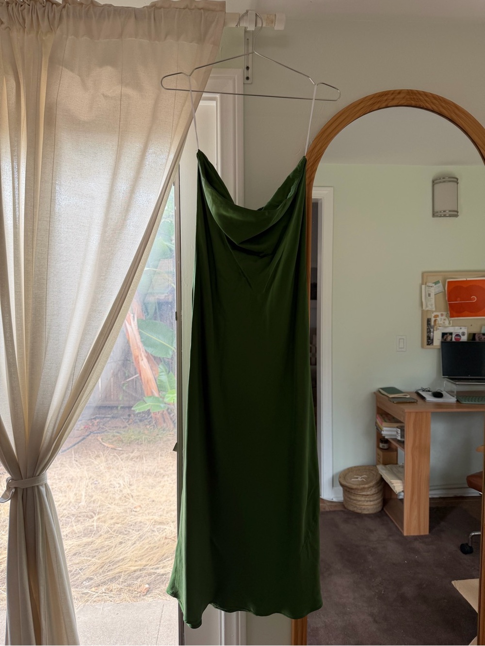 Elegant Strapless Green Slip Dress